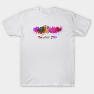 Kansas city skyline in watercolor T-Shirt